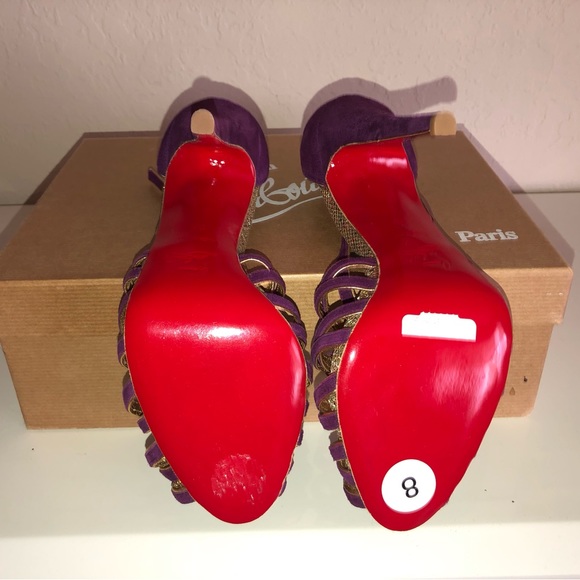 Christian Louboutin 8 mignons 120 Purple Suede size 38       New with Tags - Picture 2 of 7